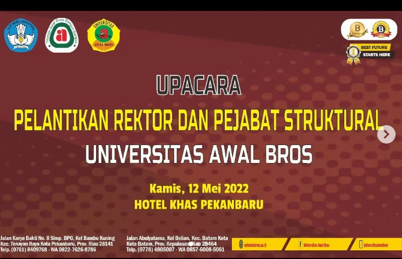 PELANTIKAN REKTOR DAN PEJABAT STRUKTURAL UNIVERSITAS AWAL BROS
