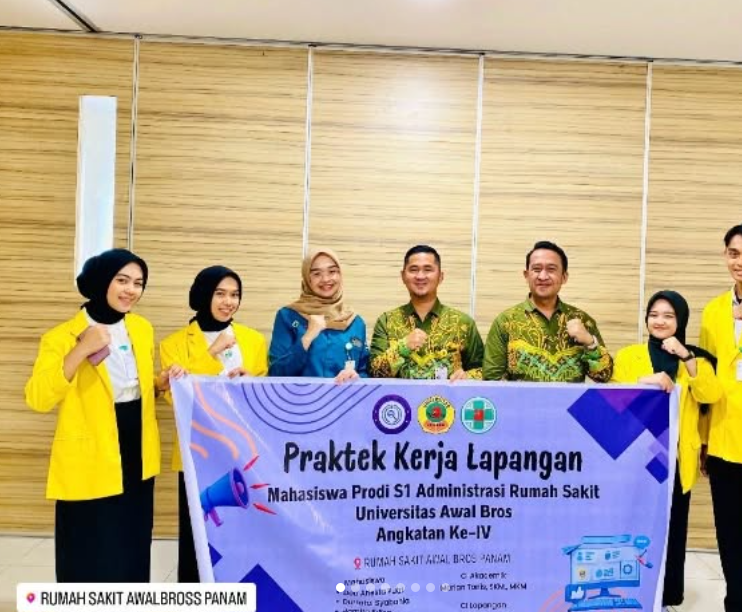 Penyerahan mahasiswa/i PKL Prodi S1 Administrasi Rumah Sakit Universitas Awal Bros di RS Awal Bros Panam