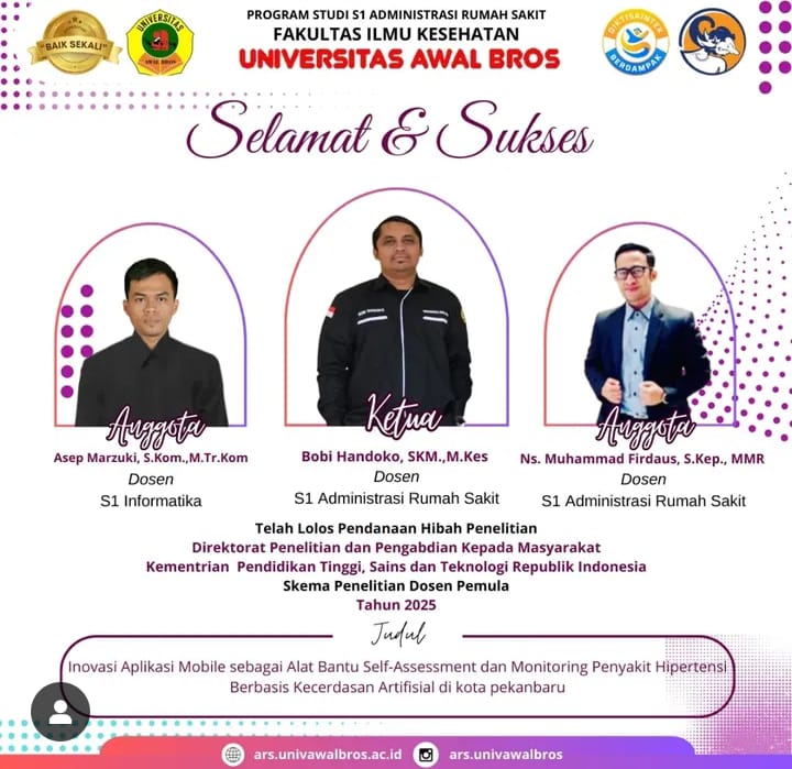 DOSEN PROGRAM ADMINISTRASI RUMAH SAKIT TELAH LOLOS PENDANAAN HIBAH PENELITIAN DAN PENGABDIAN KEPADA MASYARAKAT 