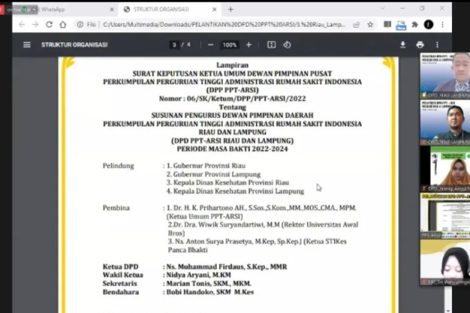 Pelantikan DPD PTT-ARSI RIAU dan LAMPUNG
