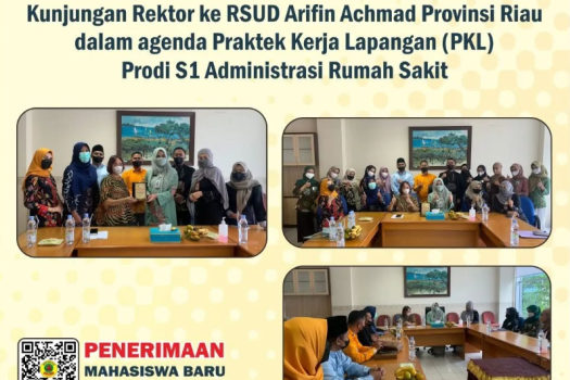 Kunjungan Rektor ke RSUD Arifin Achmad Provinsi Riau dalam agenda Praktek Kerja Lapangan (PKL) Prodi S1 Administrasi Rumah Sakit Fakultas Ilmu Kesehatan Universitas Awal Bros di RSUD Arifin Achmad Provinsi Riau.