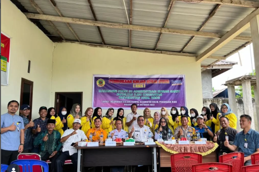 Pembukaan dan serah Terima Mahasiswi KKN Prodi S1 Administrasi Rumah Sakit Universitas Awal Bros di Kelurahan Sialang Rampai, Kec. Kulim.