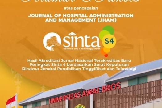 JOURNAL OF HOSPITAL ADMINISTRATION AND MANAGEMENT(JHAM) TELAH MERAIH AKREDITAS SINTA 4